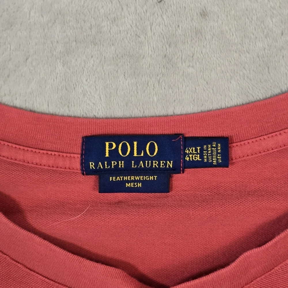 Lot Of 2 Polo Ralph Lauren Featherweight Mesh Shirt Big&Tall Red 4XLT